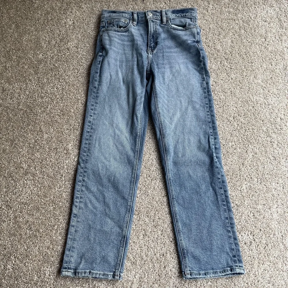 American Eagle Outfitters Straight Jeans Womens 2 Light Wash Blue Stretch Denim